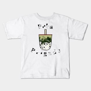 Boba Brigade Panda Matcha Milk Tea Kids T-Shirt